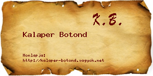 Kalaper Botond névjegykártya